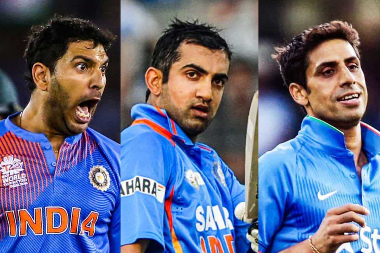 Yuvraj Singh, Gautam Gambhir and Ashish Nehra