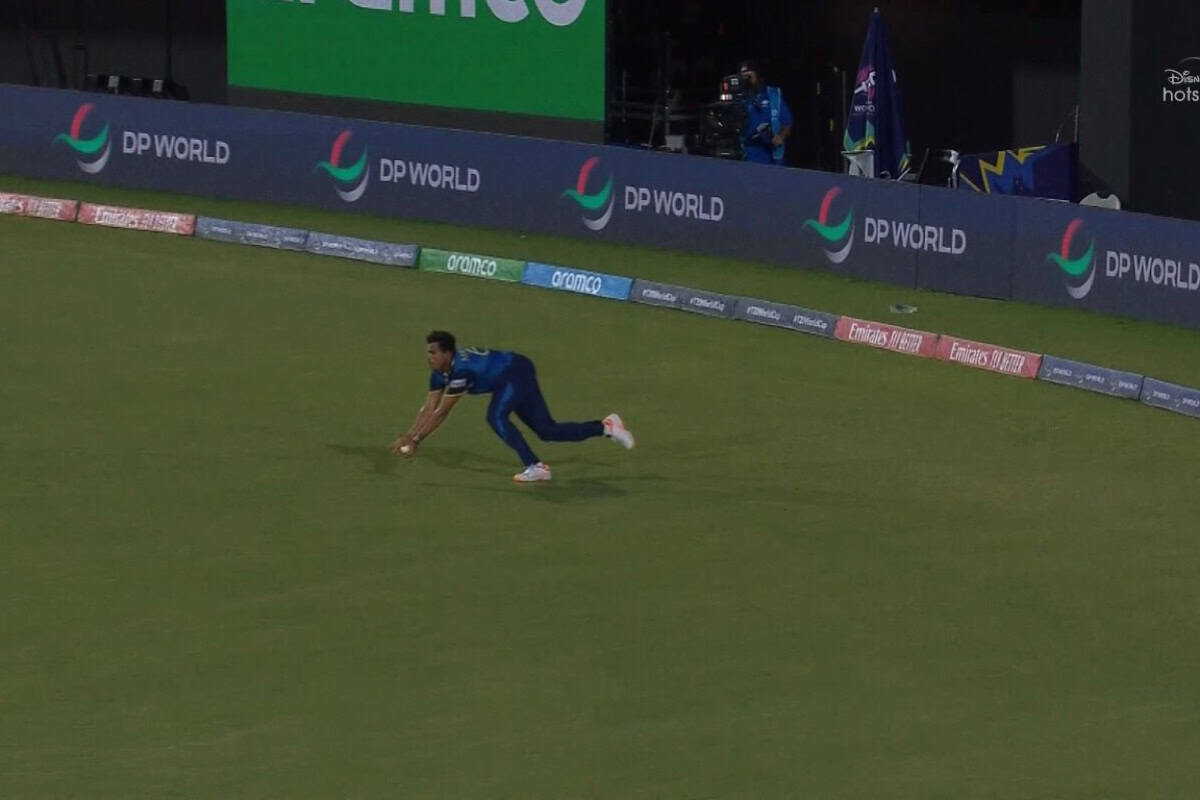 [Watch] Maheesh Theekshana Stuns with Catch of the Tournament Against Bangladesh