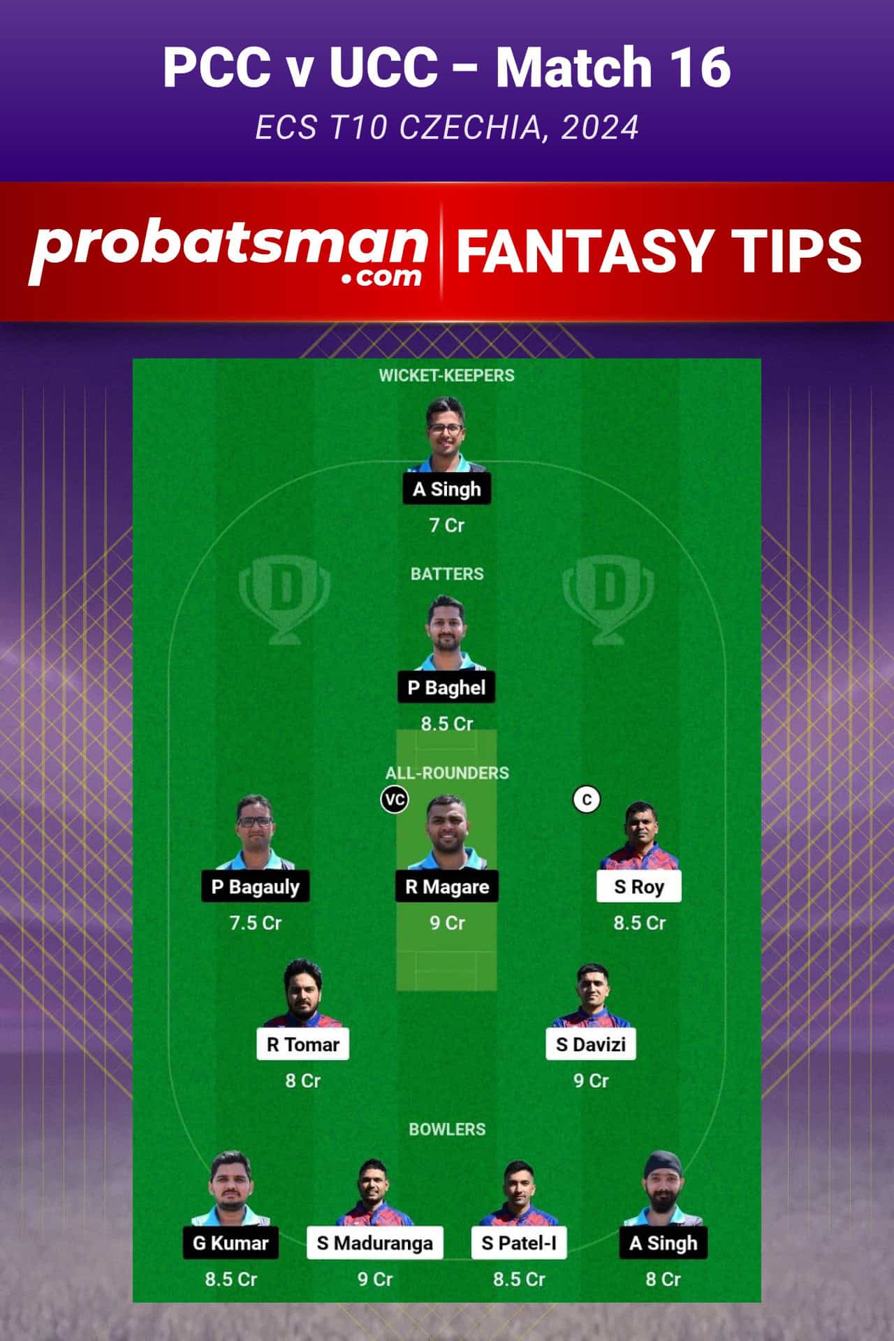 PCC vs UC Dream11 Prediction For Match 16 of ECS T10 Czechia 2024