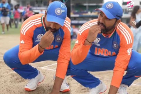 [Watch] Emotional Rohit Sharma Tastes Barbados Soil After India’s 2024 T20 World Cup Win 