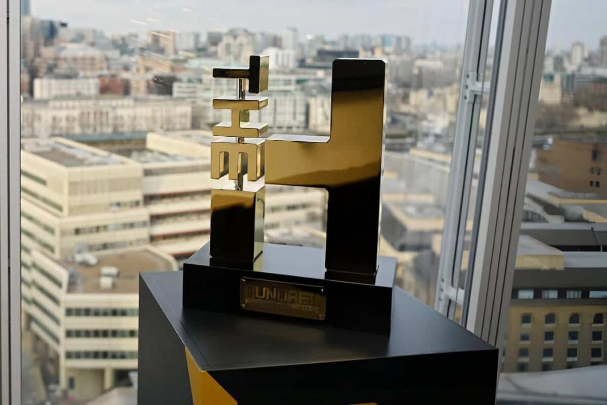 A general view of The Hundred trophy