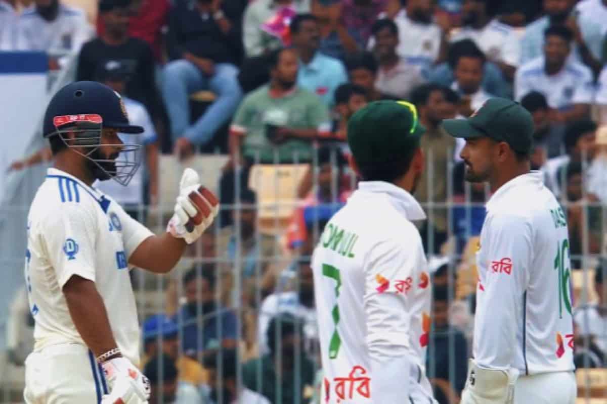 Rishabh Pant in heated exchange with Litton Das