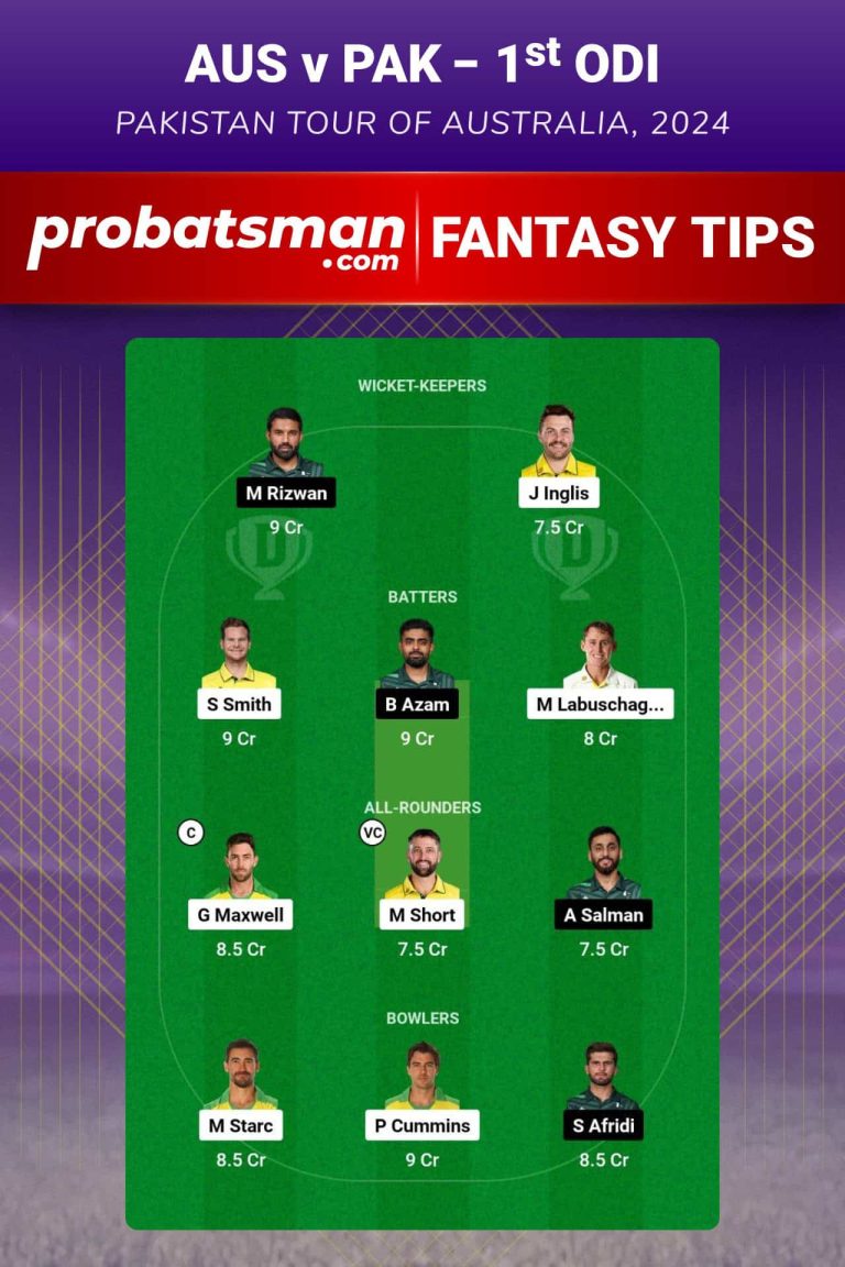 AUS vs PAK Dream11 Prediction, Fantasy Cricket Tips, Playing XI, Pitch