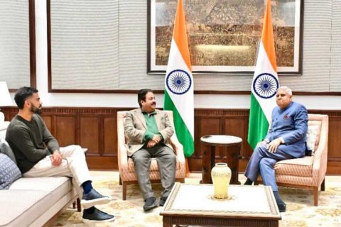 Virat Kohli Meets Vice President of India Before Ranji Trophy Match Between Delhi and Railways
