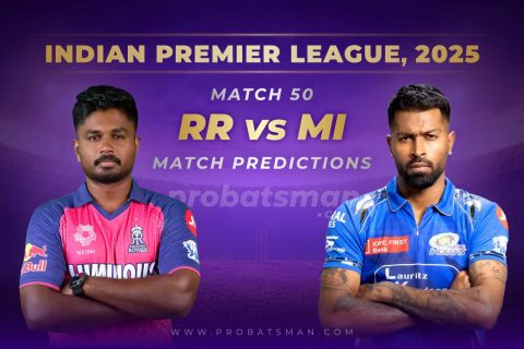 IPL 2025: Match 50 – RR vs MI Predictions – Who will win Today? Match Preview, Expert Tips, Toss & Win Probability