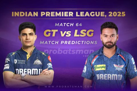 IPL 2025: Match 64 – GT vs LSG Predictions – Who will win Today? Match Preview, Expert Tips, Toss & Win Probability