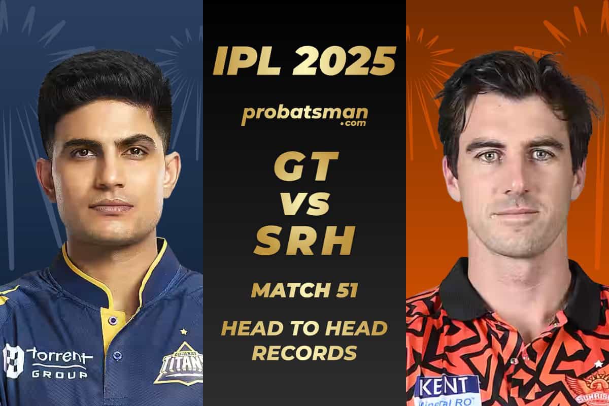 GT vs SRH Head to Head Records Ahead of The 51st Match of IPL 2025 GT vs SRH Head to Head Records ahead of 51st Match of IPL 2025