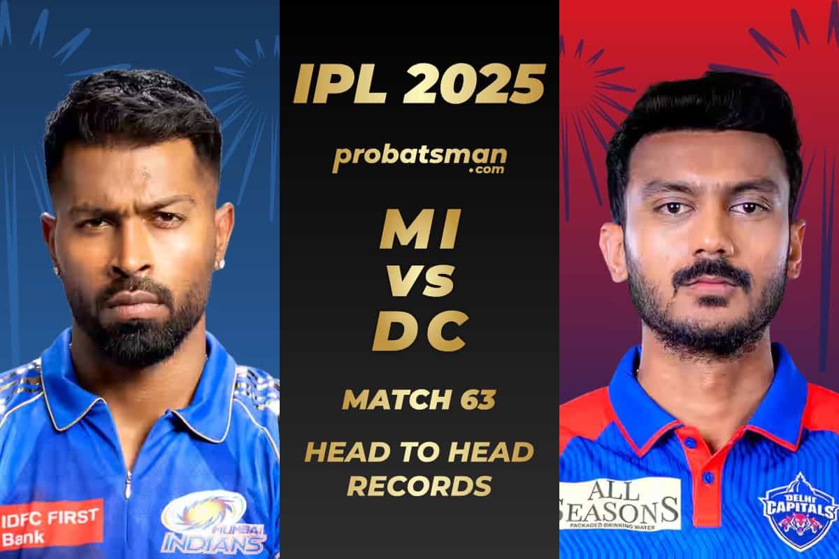 MI vs DC Head to Head Records Ahead of The 63rd Match of IPL 2025 MI vs DC Head to Head Records ahead of 63rd Match of IPL 2025