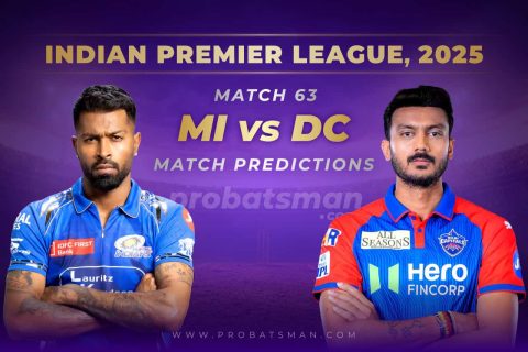 IPL 2025: Match 63 – MI vs DC Predictions – Who will win Today? Match Preview, Expert Tips, Toss & Win Probability