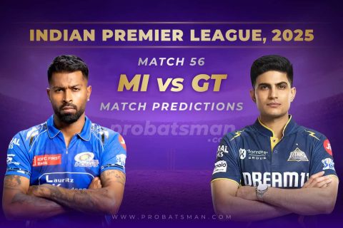 IPL 2025: Match 56 – MI vs GT Predictions – Who will win Today? Match Preview, Expert Tips, Toss & Win Probability