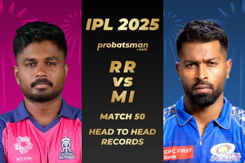 RR vs MI Head to Head Records Ahead of The 50th Match of IPL 2025