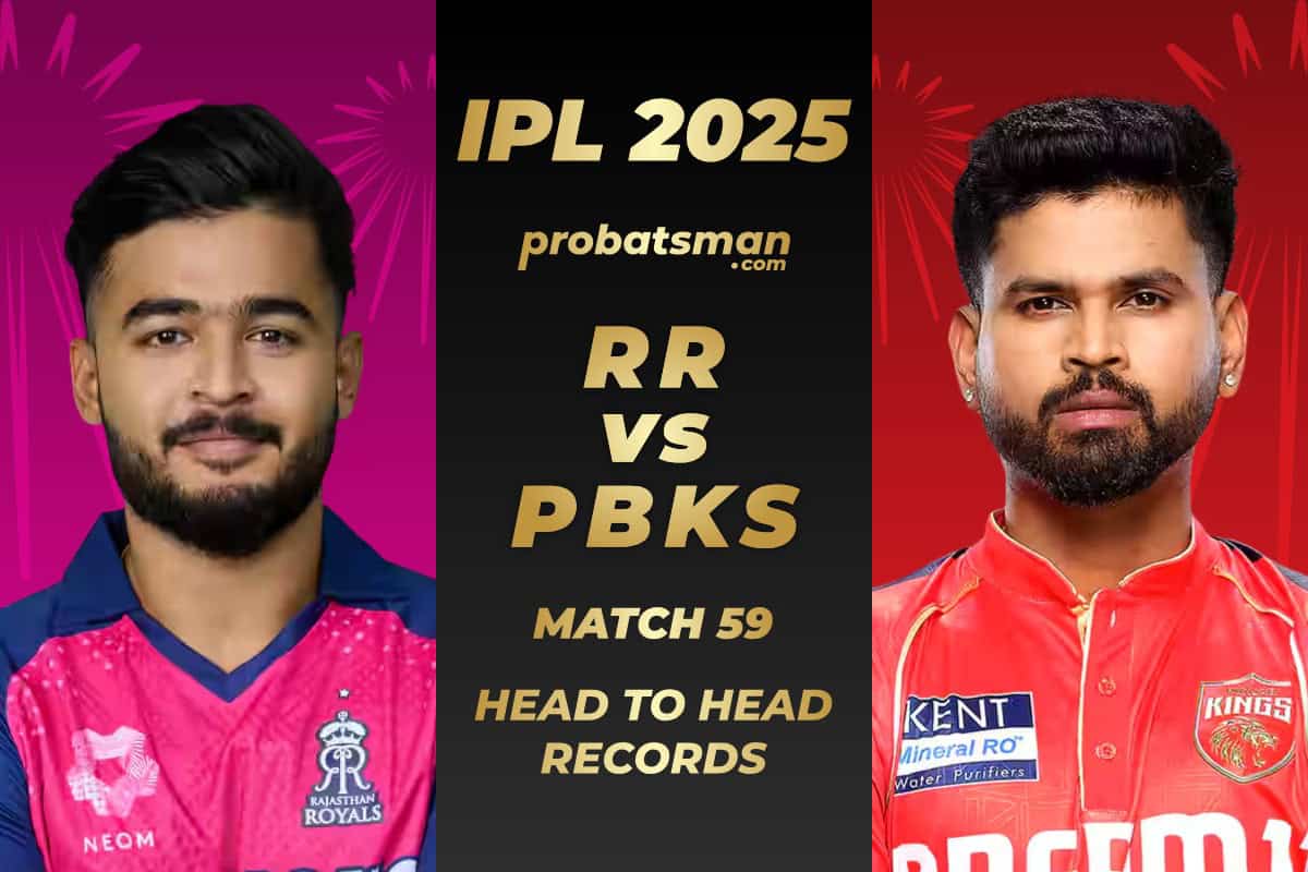 RR vs PBKS Head to Head Records Ahead of The 58th Match of IPL 2025 RR vs PBKS Head to Head Records ahead of 59th Match of IPL 2025