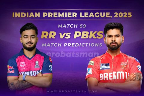IPL 2025: Match 59 – RR vs PBKS Predictions – Who will win Today? Match Preview, Expert Tips, Toss & Win Probability