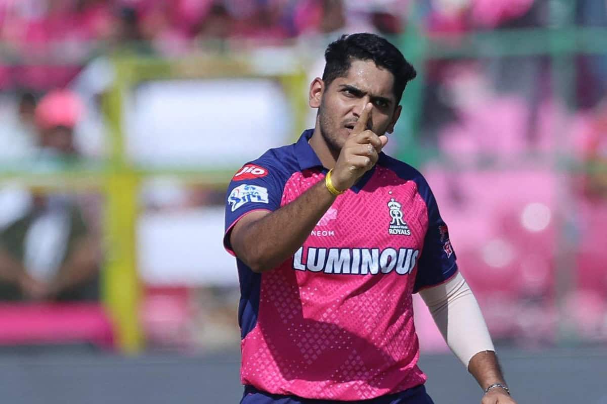 Tushar Deshpande Celebrates Wicket of Priyansh Arya in RR vs PBKS match of IPL 2025
