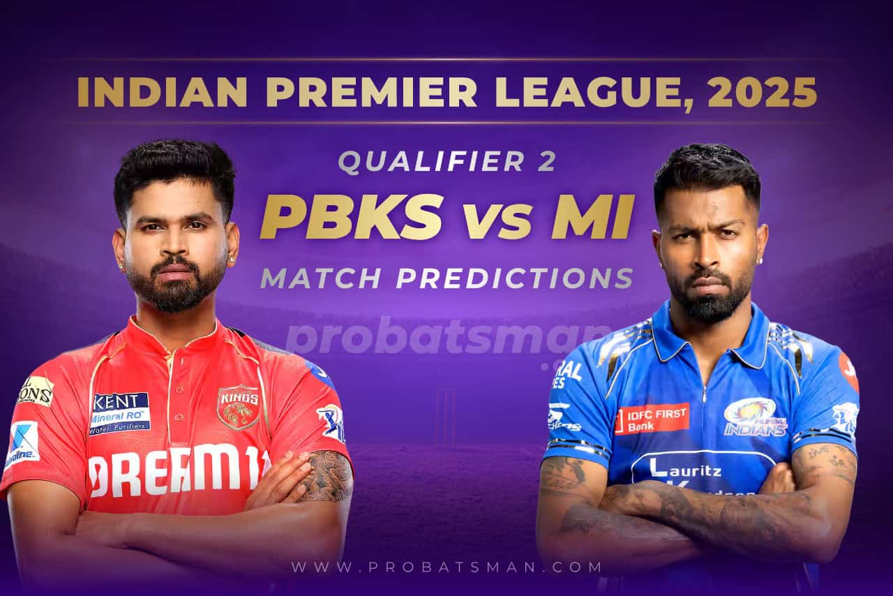 IPL 2025: Qualifier 2 - PBKS vs MI Predictions - Who will win Today? Match Preview, Expert Tips, Toss & Win Probability PBKS vs MI Match Prediction For Qualifier 2 of IPL 2025