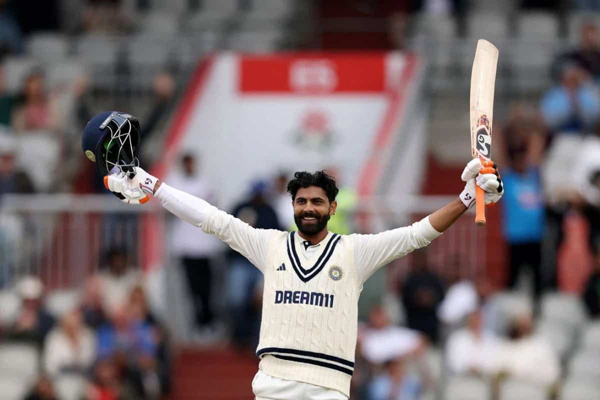Ravindra Jadeja bought up his century during day five of the 4th Test of India tour of England 2025 at Old Trafford in Manchester