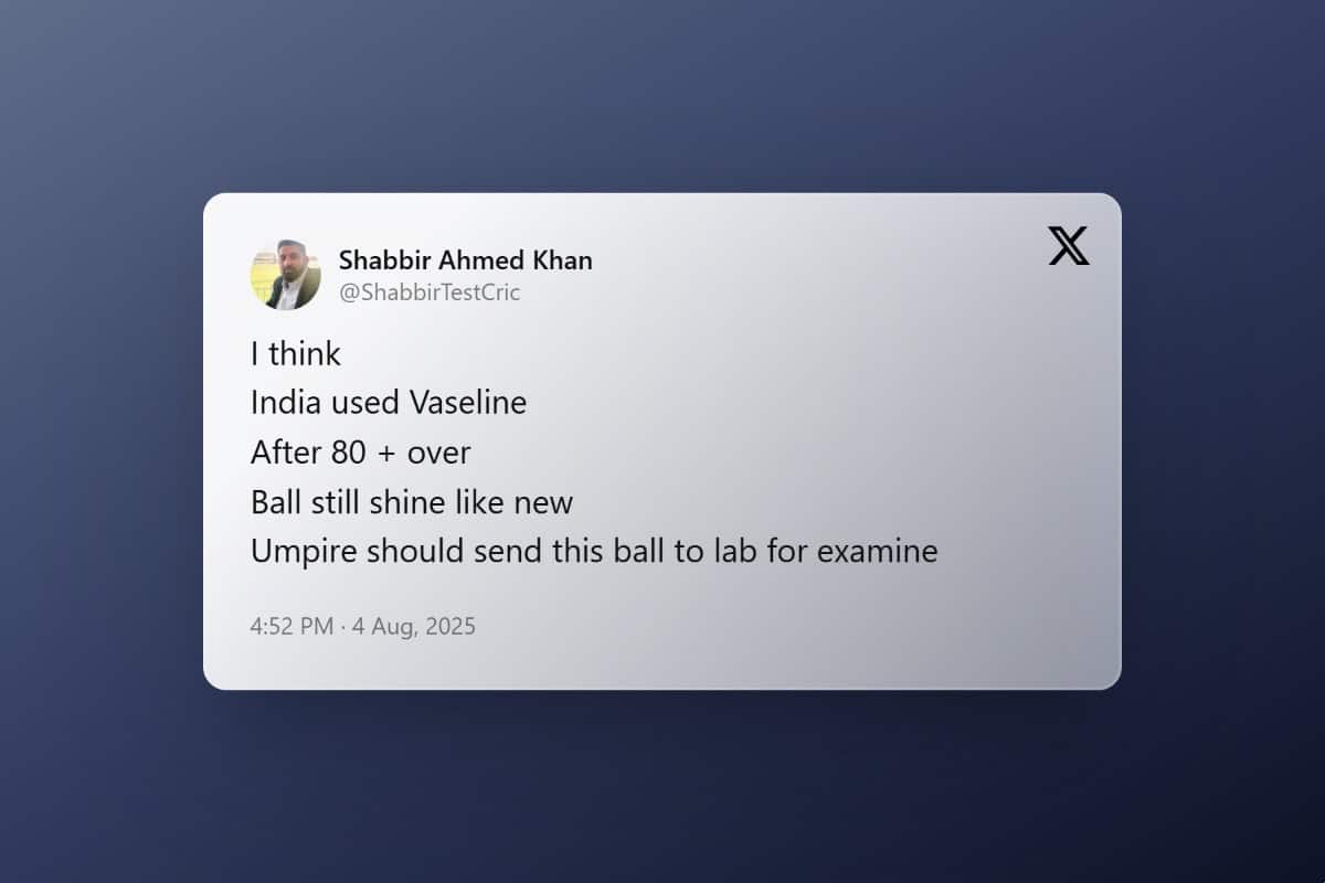 Shabbir Ahmed Khan Tweet that accuses India of ball tampering with the oval test